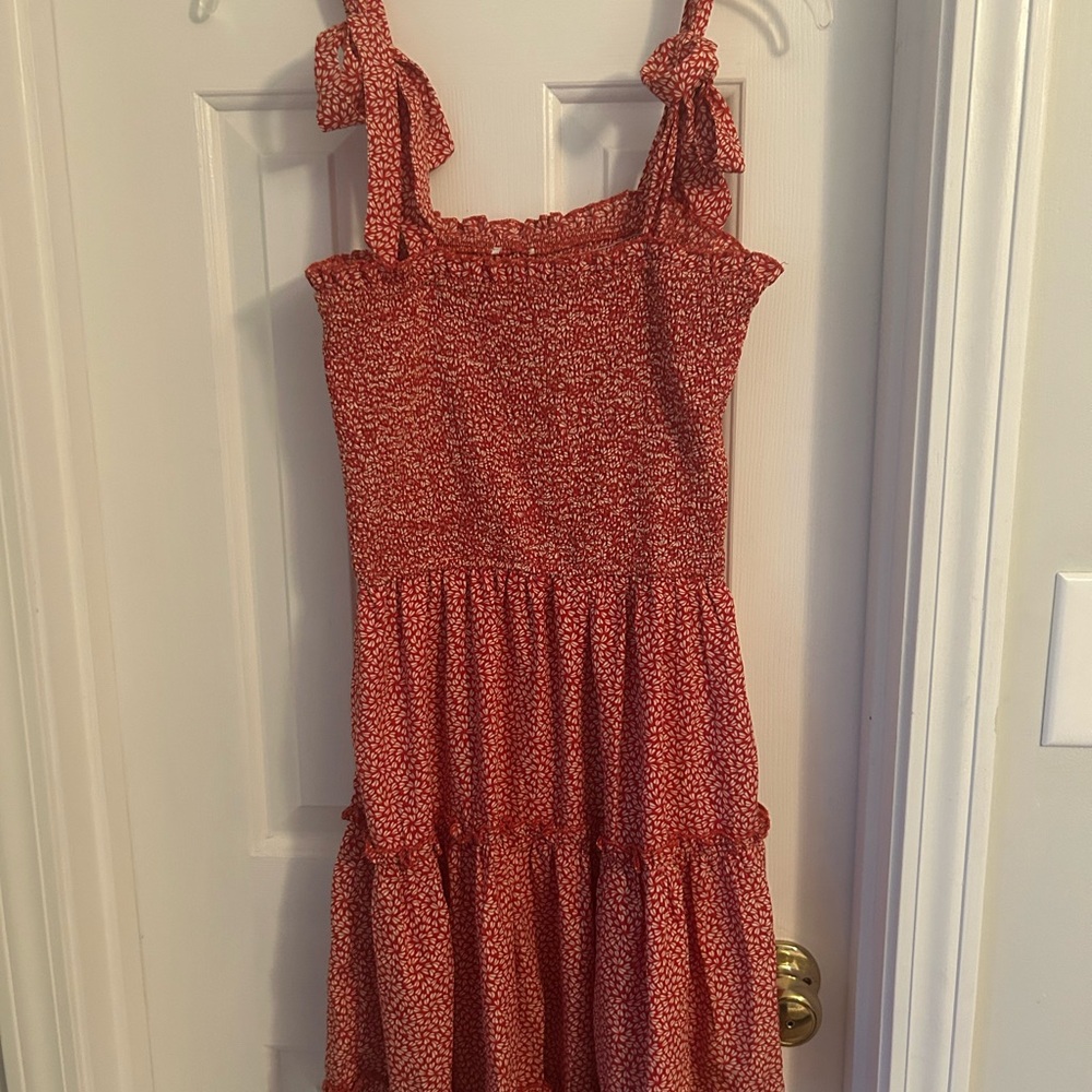 Red Smocked Mini Dress – Size Medium